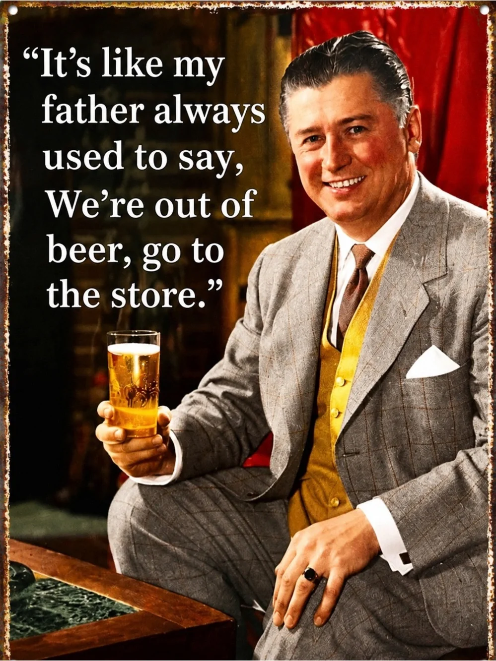 NEW We’re Out Of Beer Metal Sign